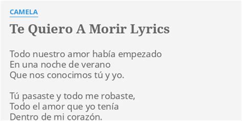 la quiero a morir lyrics.